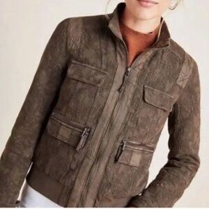Anthropologie Marrakech Colby Jacquard Bomber Jacket size L